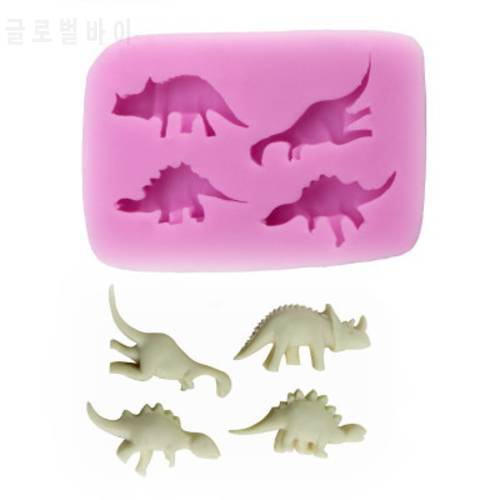 4 Dinosaur Shape Fondant Silicone Mold, Jelly, Chocolate, Soap ,Cake Decorating Tools DIY Kitchenware H282