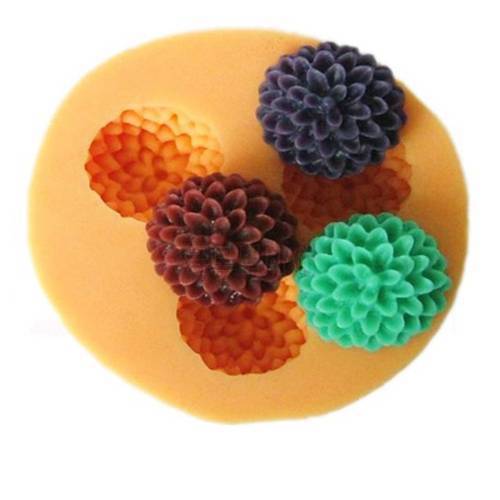 3 Holes Chrysanthemum&Flower Shaped 3D Silicone Cake Mold Soap Mold Fondant Cake Decorating Tools E725