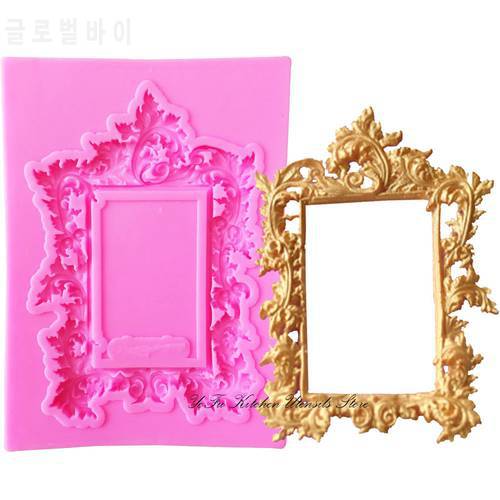 Picture frame silicone mold fondant mold cake decorating tools chocolate kitchen gumpaste mold T1019