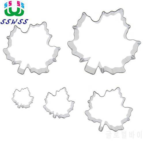 Autumn Cake Cookie Biscuit Baking Mold,Red Maple Leaf Shaped Cake Decorating Fondant Cutters Tools,Direct Selling