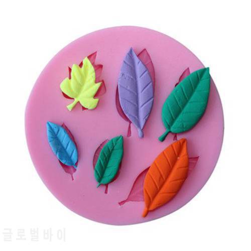 3D Silicone Leaf Shaped Baking Mold Fondant Cake Tool Chocolate Candy Cookies Pastry Soap Moulds D034