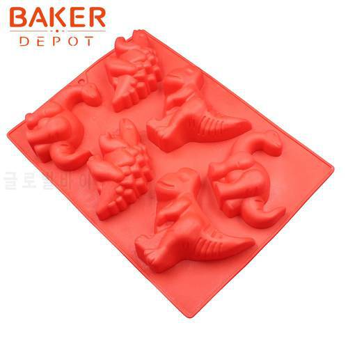BAKER DEPOT Silicone cake bakeware mold dinosaur silicone pudding pastry molds handmade soap mould novelty bread dessert tools