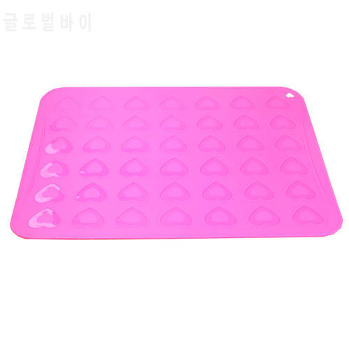 Silicone bakeware 42 Hearts Shape Macaroon Molds Muffin Oven Pad Baking Tray Liner Cake Pastry Macaron Mat waffle maker
