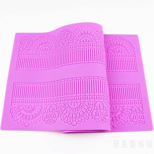 NEW ARRIVAL 40*17CM 2015 Hot Selling Silicone Lace Mat Cake Decorating Fondant Mold FLOWER Design Kitchen DIY Tool