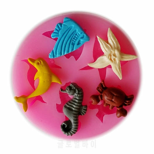 Free shipping 3D Hippocampus fish cooking tools fondant DIY cake silicone moulds chocolate baking decoration candy Resin craft