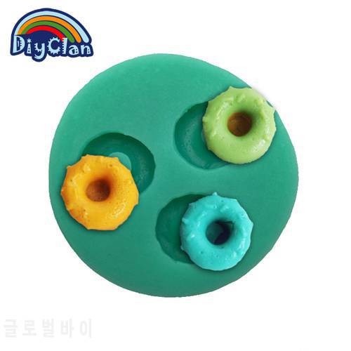 Mini donuts chocolate mould silicone mobile phone accessories polymer clay mold Confectionery tool for decorating cake F0541YQ35