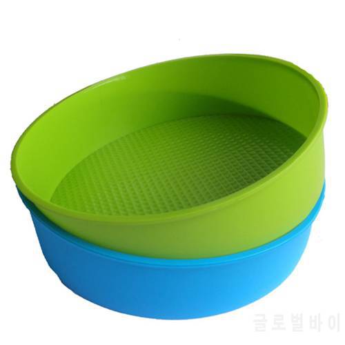 HOT SALE Silicone Mould Bakeware 26cm/10inch Round Cake Form Baking Pan Blue and green colors are random