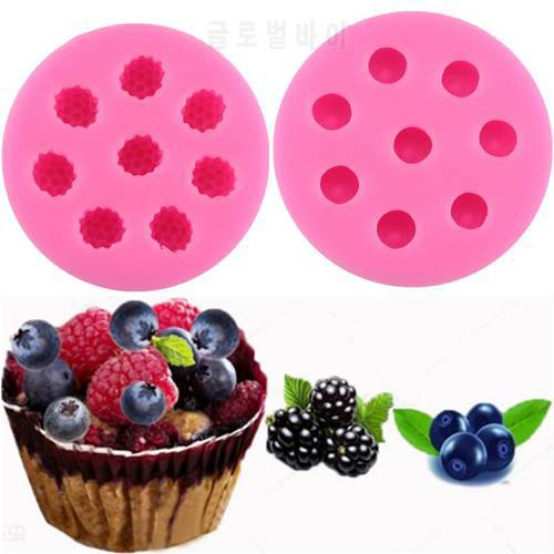 Kitchenware Blueberry Mulberry Cherry Raspberry Cranberry Cooking Tools Decoration Silicone Mold For Baking Fondant Sugar Craft