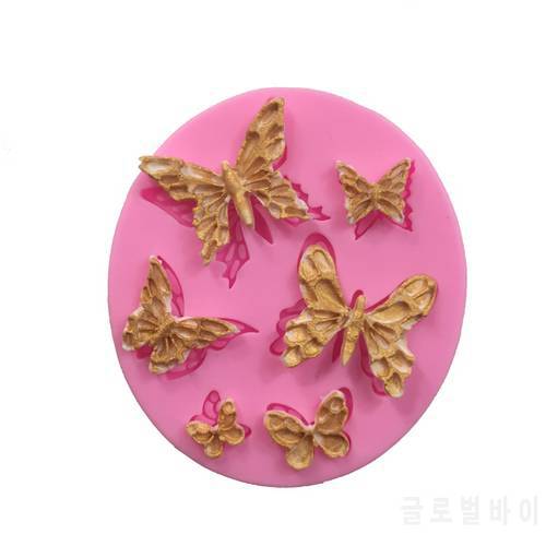 Kitchen Accessories Six Butterfly Cooking Tools Silicone Mold For Baking Fondant Past Cake Decorating Polymer Clay Resin Sculpey