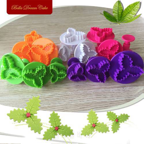Christmas Leaves Cupcake Decorating Cutters, Holly Leaf for Cake Decorating, Kitchen Bakeware Tools no.9