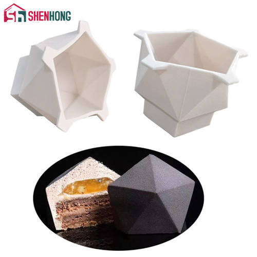 SHENHONG Geometry 3D Cake Mould Forms Cream Mold Silicone Mousse DIY Baking Cookie Fondant Bakery Brownie Homemade Home Party