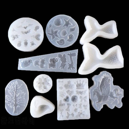 Fish Tree Horse Flower silicone mold DIY resin jewelry necklace lanugo mold resin molds for jewelry