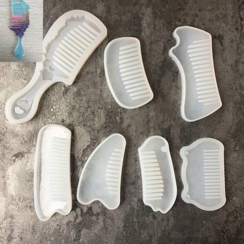 1 piece DIY Clear Silicone for comb Mould For Epoxy Resin with Real Flower Handmade Jewelry Tools resin molds for jewelry