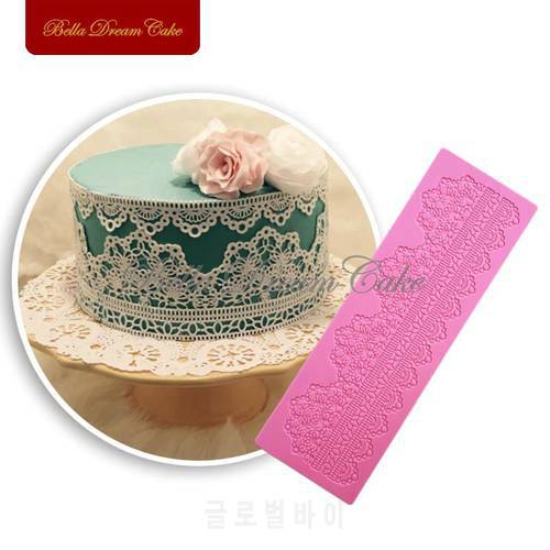 Cake Border Decoration Lace Mat Sugar Lace Pad for Wedding Cake Decoration Silicone Lace Mold Christmas silicone mould LFM-33