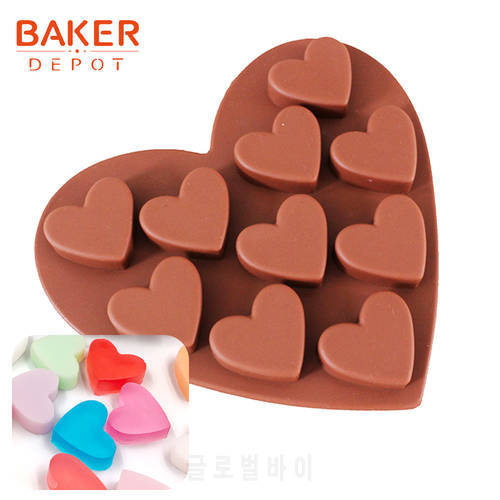 Silicone chocolate mold small heart shape silicone cake bakeware baking tools Soap candy gummy mould jello ice molds 10 holes