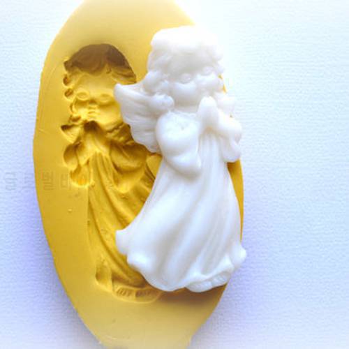 silicone child angel in gown cake decoration chocolate fandont mold