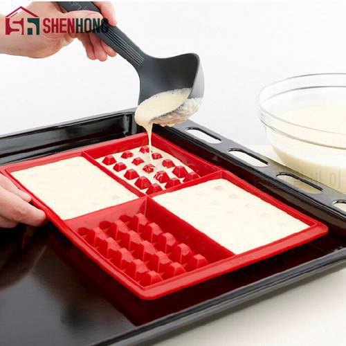 Waffle Mold Maker Pan Microwave Baking Molds DIY Waffles Cake Chocolate Pan Silicone Cookie Cake Muffin Mould Tool