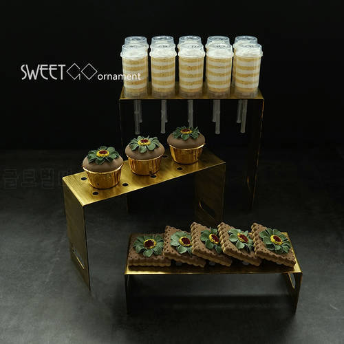 SWEETGO Vintage gold Push cake dessert stand cupcake baker sfield cake tools party supplier wedding table fondant cookies