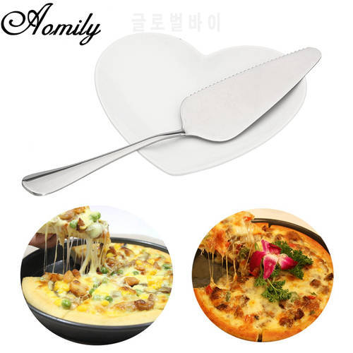 Aomily Serrated Cake Spatulas Pizza Pie Pastry Shovel Cutter Knife Baking Tool Bakery Kitchen Essential Stainless Steel Tools