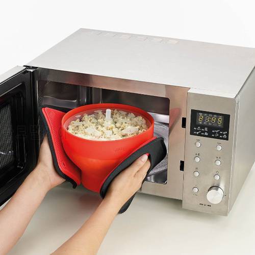 Big Promotion DIY Popcorn Bucket Microwaveable Popcorn Maker Pop Corn Bowl With Lid Microwave Safe New Kitchen Bakingwares