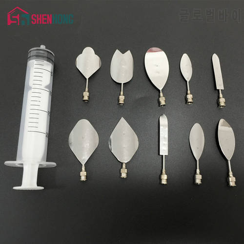 Hot Sale 10 Pcs/Set 3D Jelly Art Tools and 1 Pieces Syringes Jelly Cake Jello Art Gelatin Tools Puding Nozzle Leaves