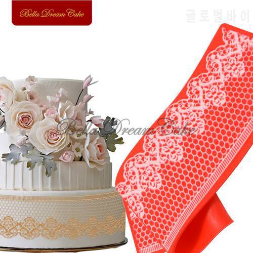 Flower & Honeycomb Cake Mat Kitchen Silicone Cake Lace Mats Baking Tools Cake Mold Mould Fondant Decoration Sugar Paste LFM-22