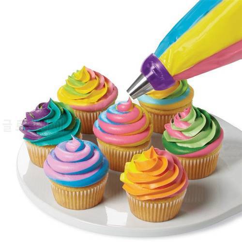 2016 Icing Piping Bag Nozzle Converter Tri-color Cream Coupler Cake Decorating Tools For Cupcake Fondant Cookie 3 Hole 3 Color