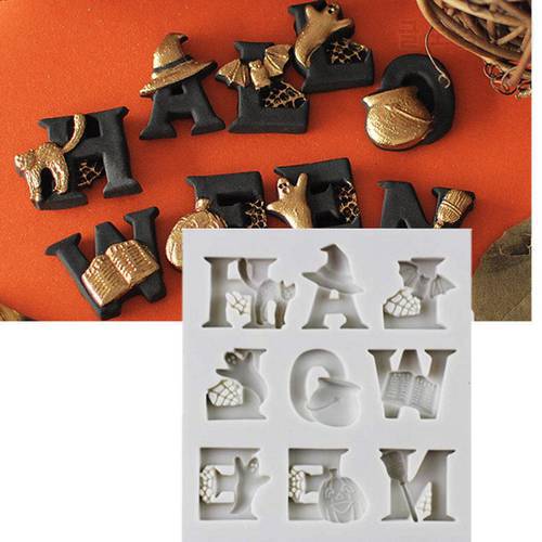 Halloween Letters Fondant Tools Cake Decorating Silicone Mold For Baking Of Kitchen Accessories Sugar Craft Pastry Bakery Mug
