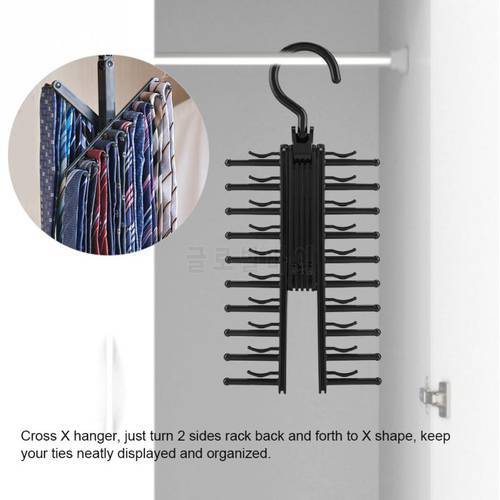 Adjustable Tie Hanger Tie Rack Rotating Storage Rack Tie Rack Belt Scarf Neckties Hanger Holder Multifunctional Organizer