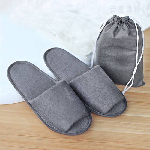 Men Women Travel Business Trip Hotel Club Portable Not Disposable Folding Slippers Boys Home Guest Slippers With Bag