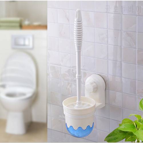 1PC Hot Plastic Toilet Brush Holders Amazing Bathroom Accessories Toilet Decoration Cleaning Brushes with Suction Cup KP 014