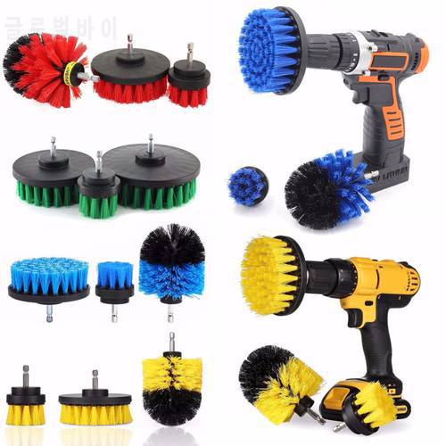 3PC Power Scrub Drill Brush Cleaning Brush Bathroom Floor Tub Shower Toilet Grout Clean Power Scrubber Cleaning Brush Kit