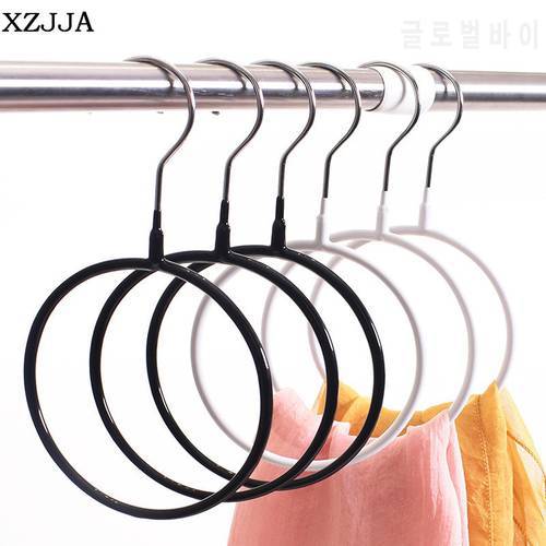 XZJJA Metal Multifunctional Clothes Hanger Round Ring Silk Scarf Storage Rack Shelf Toroidal Hanger Tie Garment Towel Holder