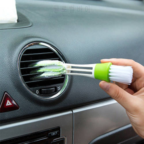 1pc Mini Duster Double Ended Car Air Conditioner Vent Slit Brush Instrumentation Dusting Blind Keyboard Cleaning Washer