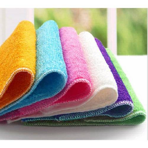 12PCS Free Fhipping Bamboo Fibre Dish Wash Towel Cleaning Cloth, Double layer Anti-greasy