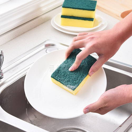 5PCS Household Magic Decontamination Dishwashing Sponges Kitchen Scrub Brush Pot Brush Household Cleaning Tools