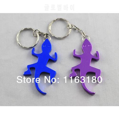 72 pcs/lot Beer Bottle Opener Lizard shaped KeyChains Aluminum Alloy Can Open Tools Promotion Gift-Free Shipping