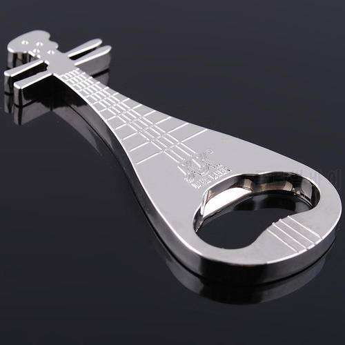 Creative Home Essential Kitchen Tools Bottle Opener Zinc Alloy Stainless Steel Lute Shape Beer Wine Openers with Key Ring