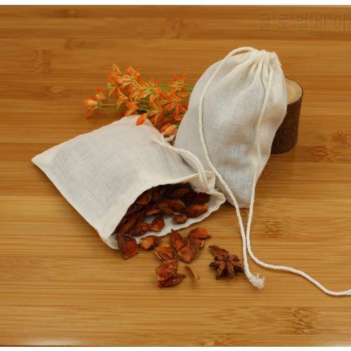 Cotton Drawstring Empty Strainer Tea Bag Spice Food Separate Filter Bags For Drinking Tea Tools 20-200pcs