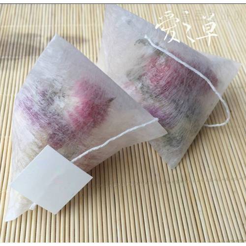 1000pcs/lot Corn Fiber Tea bags PLA Biodegraded Tea Filters Quadrangle Pyramid Heat Sealing Filter Bags 55*70mm