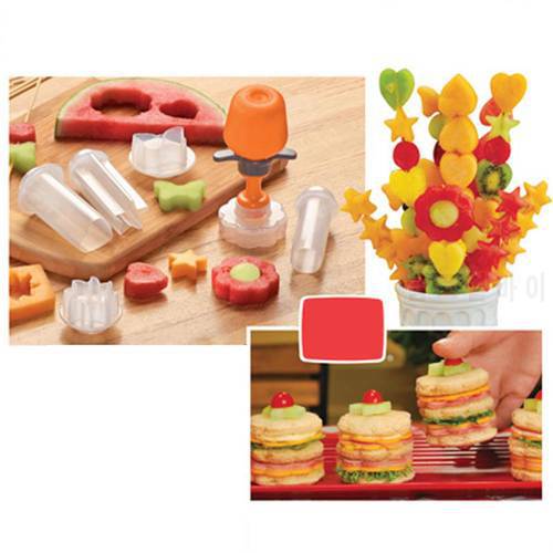 Creative Kitchen Accessories Cooking Tools Plastic Fruit Shape Cutter Slicer Veggie Food Decorator Fruit Cutter