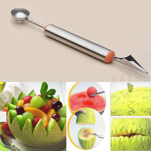 1 Pcs Random Color Multi Function Stainless Steel Fruit Melon Baller Carving Knife Ice Cream Scoop Spoon Kitchen Tools