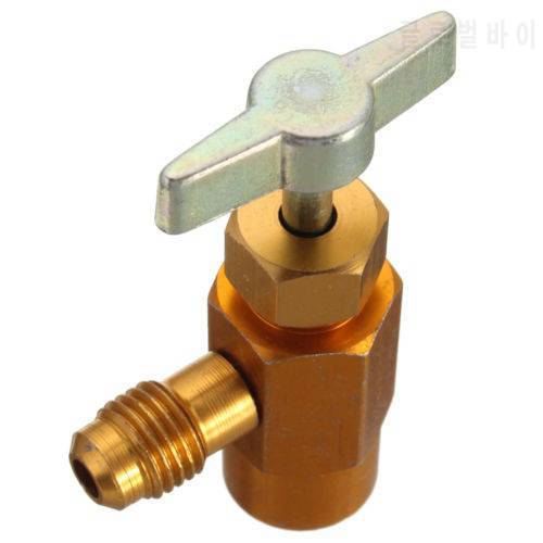 Hot 1 pcs new r-134 ac refrigerant brass can tap dispensing valve tool r134a can tap valve 1/2 acme thread bottle opener
