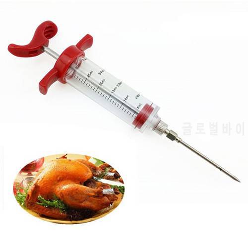 High Quality Meat Marinade Injector Flavor Syringe Cooking Meat Poultry Turkey Chicken BBQ Tool for Christmas Dinner