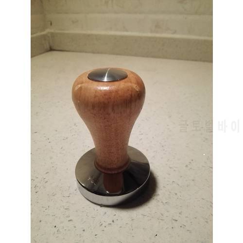 FeiC 1pc Wooden Handle 57.5mm Stainless Steel Coffee Espresso Tamper Bean dusts Press for Barista