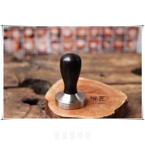FeiC 1pc Professional Handmade African blackwood wooden Handle 51/58/58.35mm Stainless Steel base Coffee Espresso Tamper Barista
