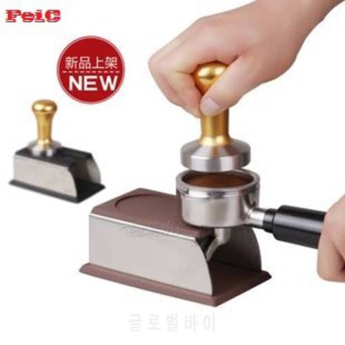 FeiC 1pc Coffee Espresso tamper holder support base rack tool Black/Brown for Barista