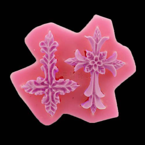 Double Cross Silicone Mold Christmas Cake Decorated Candy Cake 3d Jesus Cross Mold Easter Chocolate Baking