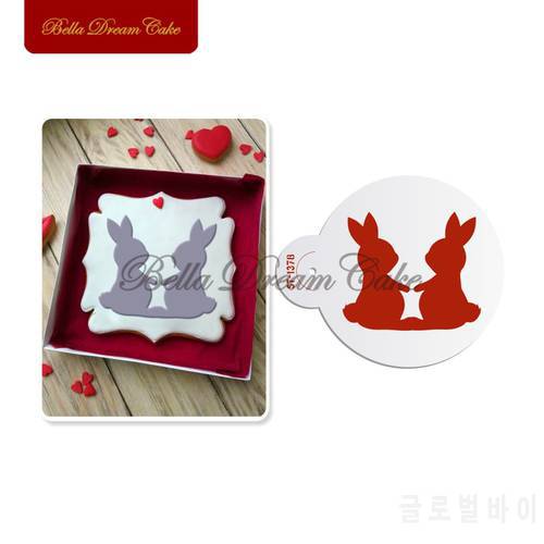 Easter Bunnies Stencil For Cake And Cupcake Stencil Decorating Mold Cookies Stencil Plastic Mould Bakware Cake Tool
