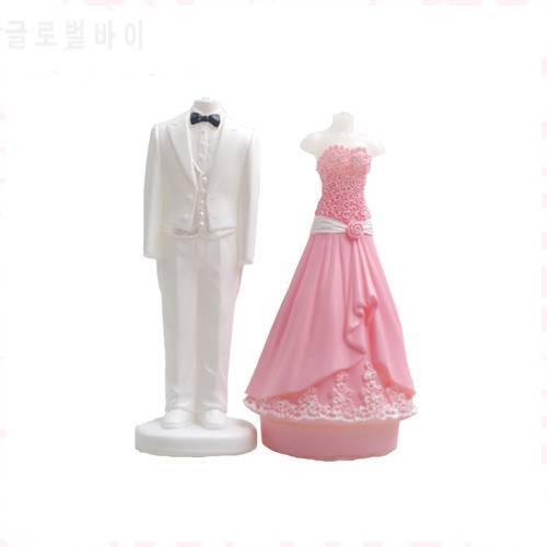 Luyou 2PCS Love Bride And Bridegroom Silicone cake mold Wedding Cake Decoration 3D Fondant Mold Chocolate Mold FM1312